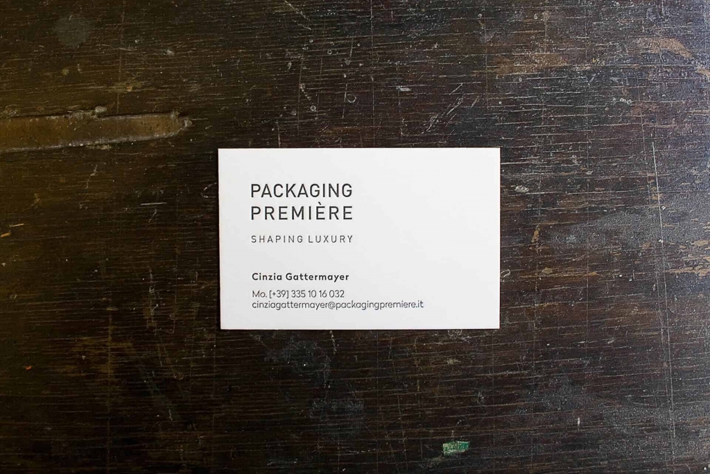 Tipografia Pezzini: biglietti da visita Packaging Première