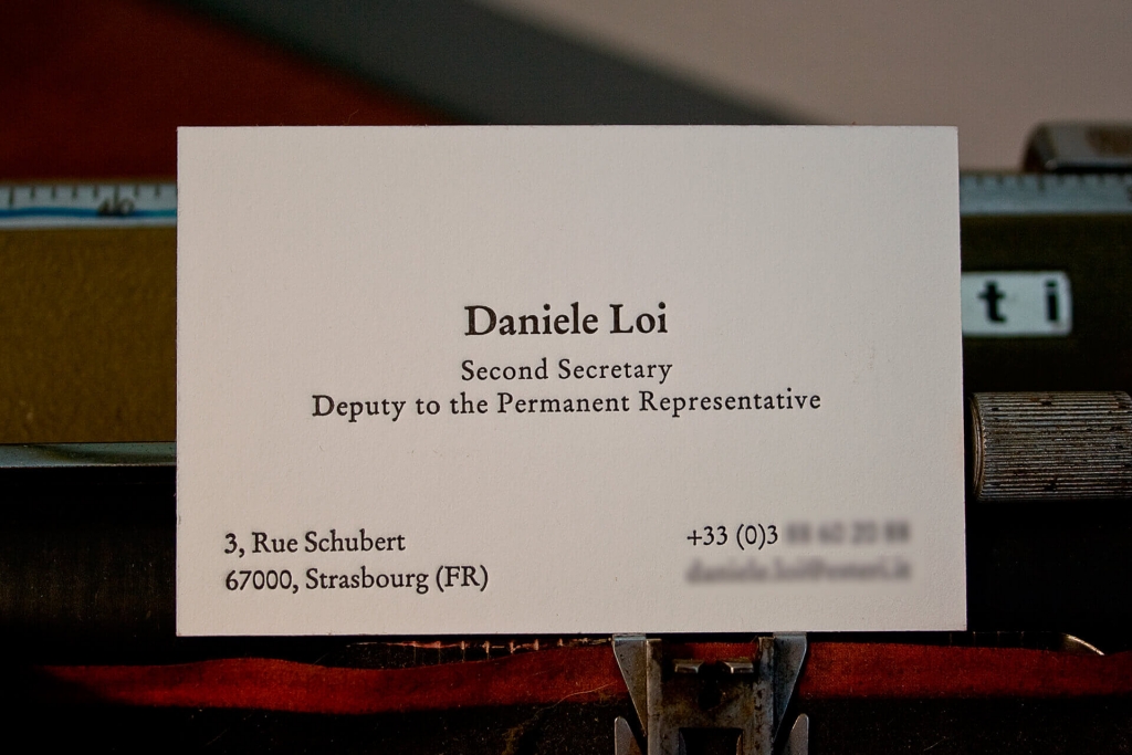 Biglietti da visita in letterpress per Daniele Loi