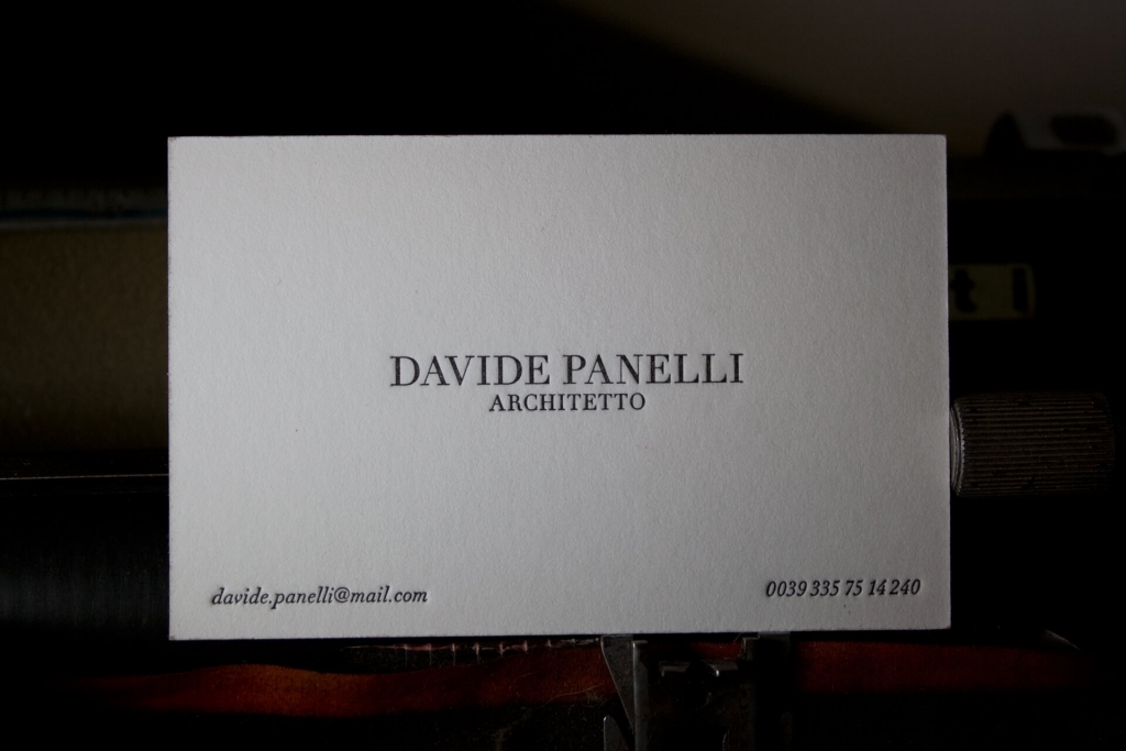 Biglietti da visita in letterpress per Davide Panelli