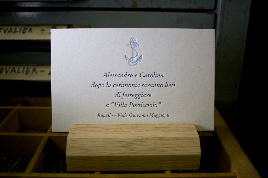 Partecipazione di nozze in letterpress