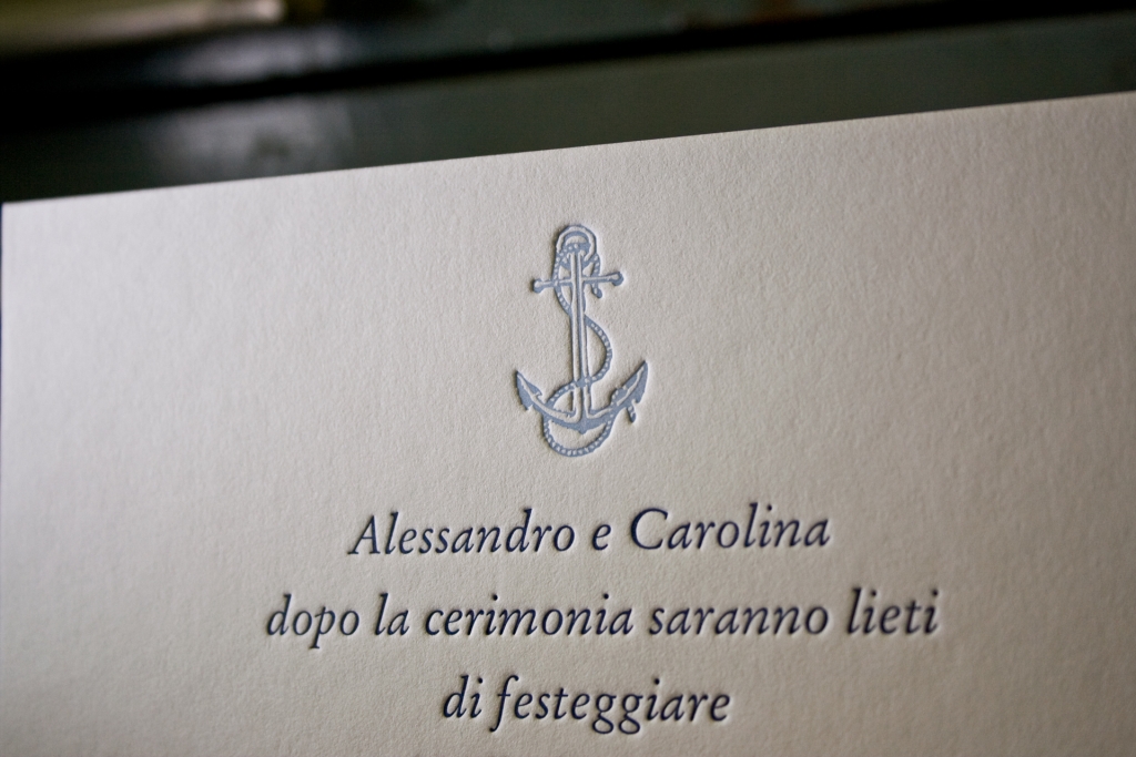 Partecipazione di nozze in letterpress