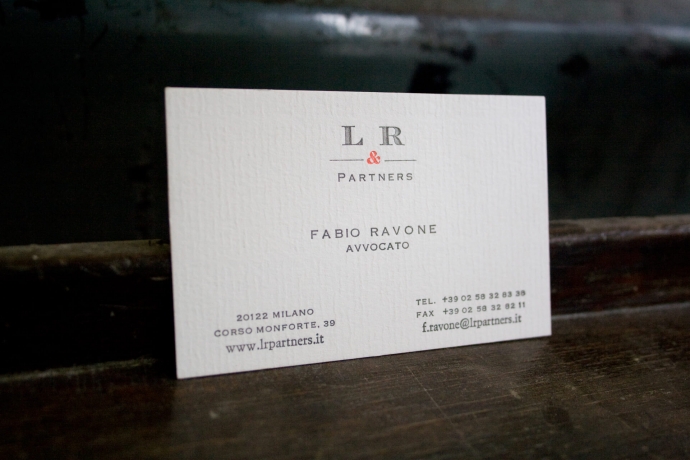Tipografia Pezzini: biglietto da visita LR & Partners