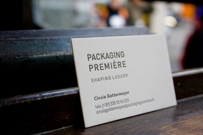 Tipografia Pezzini: biglietto da visita Packaging Première