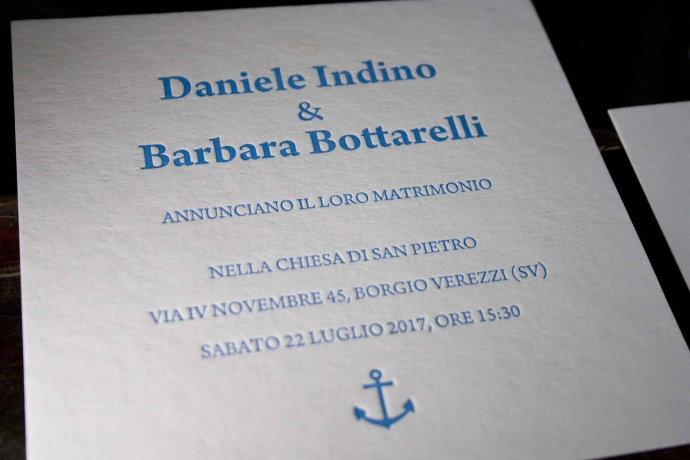 Partecipazioni di nozze in letterpress
